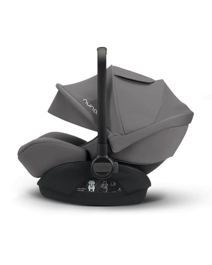 Nuna Arra Next Car Seat With Base Curv-Car Seat Features (Rear Facing, 3 Positions & 157 Degrees Flat Reclining Seat, For 0 to 1.5Y-Base Features (Smart Swivel Lock, Steel Stability Leg)-Granite & Caviar