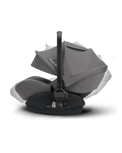 Nuna Arra Next Car Seat With Base Curv-Car Seat Features (Rear Facing, 3 Positions & 157 Degrees Flat Reclining Seat, For 0 to 1.5Y-Base Features (Smart Swivel Lock, Steel Stability Leg)-Granite & Caviar