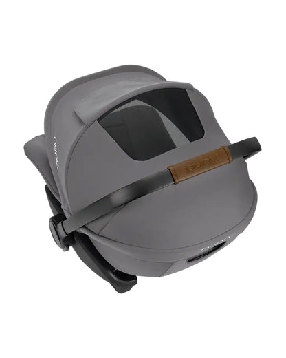 Nuna Arra Next Car Seat With Base Curv-Car Seat Features (Rear Facing, 3 Positions & 157 Degrees Flat Reclining Seat, For 0 to 1.5Y-Base Features (Smart Swivel Lock, Steel Stability Leg)-Granite & Caviar