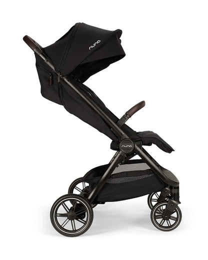 Nuna TRVL Dubl Twin Baby Stroller-Individually Adjustable Near Flat Reclining Seat-One Hand Fold-With Cup Holder-Large Storage Basket-2 Years Warranty-0 to 4Y (Upto 22 Kg)-Caviar