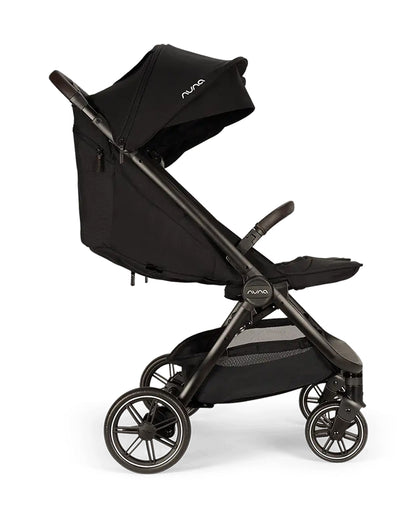 Nuna TRVL Dubl Twin Baby Stroller-Individually Adjustable Near Flat Reclining Seat-One Hand Fold-With Cup Holder-Large Storage Basket-2 Years Warranty-0 to 4Y (Upto 22 Kg)-Caviar