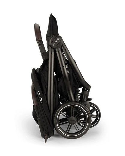 Nuna TRVL Dubl Twin Baby Stroller-Individually Adjustable Near Flat Reclining Seat-One Hand Fold-With Cup Holder-Large Storage Basket-2 Years Warranty-0 to 4Y (Upto 22 Kg)-Caviar