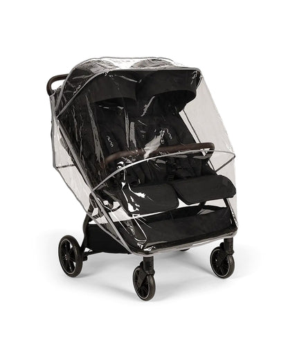 Nuna TRVL Dubl Twin Baby Stroller-Individually Adjustable Near Flat Reclining Seat-One Hand Fold-With Cup Holder-Large Storage Basket-2 Years Warranty-0 to 4Y (Upto 22 Kg)-Caviar