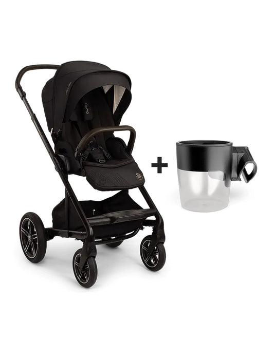 Nuna Mixx Next BMW Collection Stroller-With Cup Holder-Metal BMW Badge On Window Flap-Exclusvie Wheels With BMW Trinity Pattern-2 Years Warranty-Pram for 0 to 4Y (Upto 22 Kg)-Element