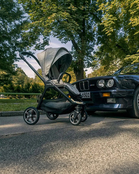 Nuna TRIV Next BMW Collection Stroller-With Cup Holder-Metal BMW Badge On Window Flap-Exclusvie Wheels With BMW Trinity Pattern-2 Years Warranty-Pram for 0 to 4Y (Upto 22 Kg)-Graphene