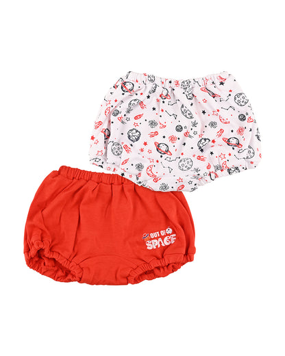 nuluv White, Red & Multicolor Briefs-Cotton-Other Prints-Pack of 2-For Infants