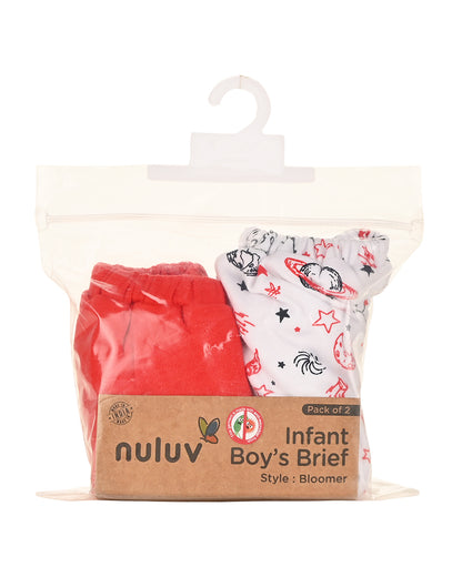nuluv White, Red & Multicolor Briefs-Cotton-Other Prints-Pack of 2-For Infants