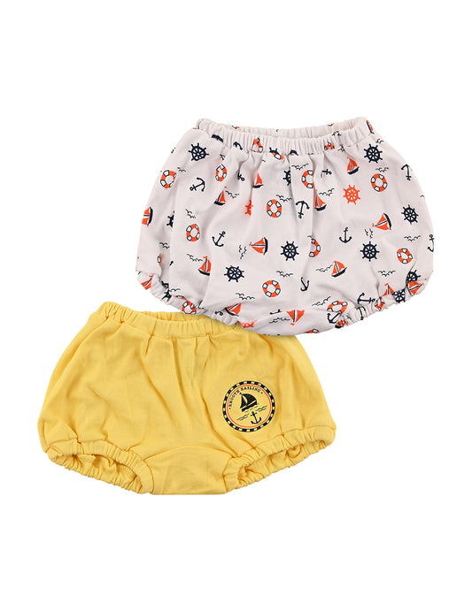 nuluv White, Yellow & Multicolor Briefs-Cotton-Other Prints-Pack of 2-For Infants