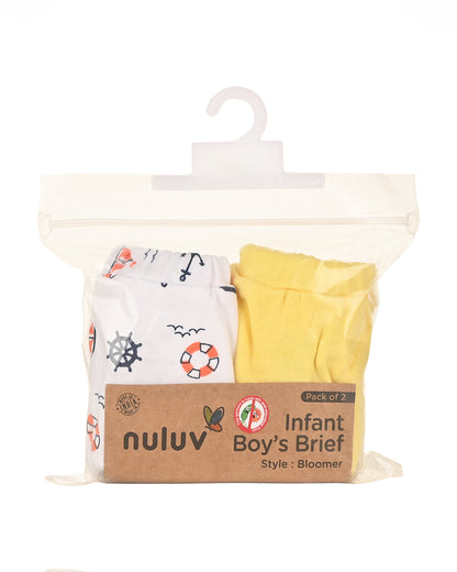 nuluv White, Yellow & Multicolor Briefs-Cotton-Other Prints-Pack of 2-For Infants