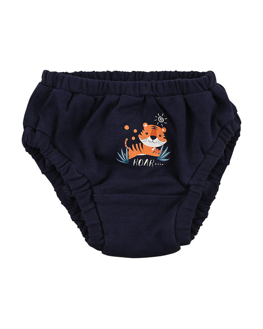 nuluv Navy Blue & White Brief-Cotton-Solid-Pack of 2-For Infants
