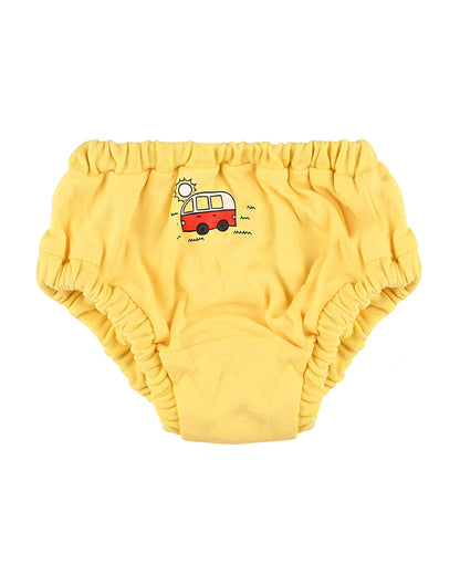 nuluv White & Yellow Briefs-Cotton-Other Prints-Pack of 2-For Infants