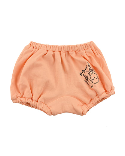 nuluv Peach, White & Multicolor Bloomers-Cotton-Other Prints-Pack of 2-For Infants