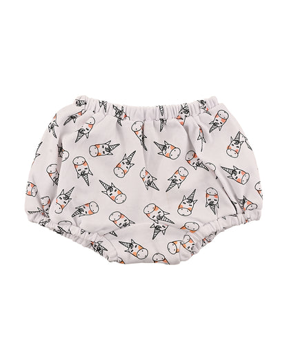 nuluv Peach, White & Multicolor Bloomers-Cotton-Other Prints-Pack of 2-For Infants