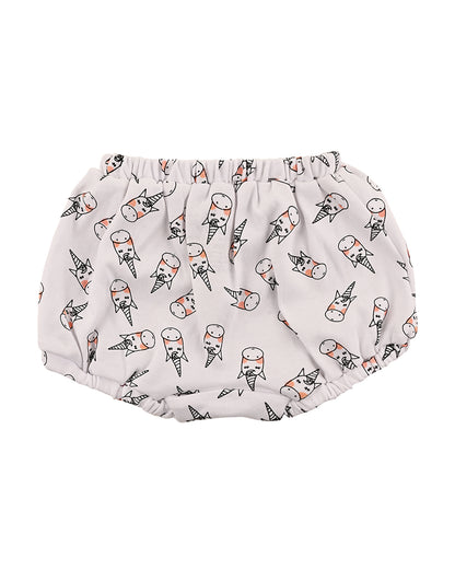 nuluv Peach, White & Multicolor Bloomers-Cotton-Other Prints-Pack of 2-For Infants