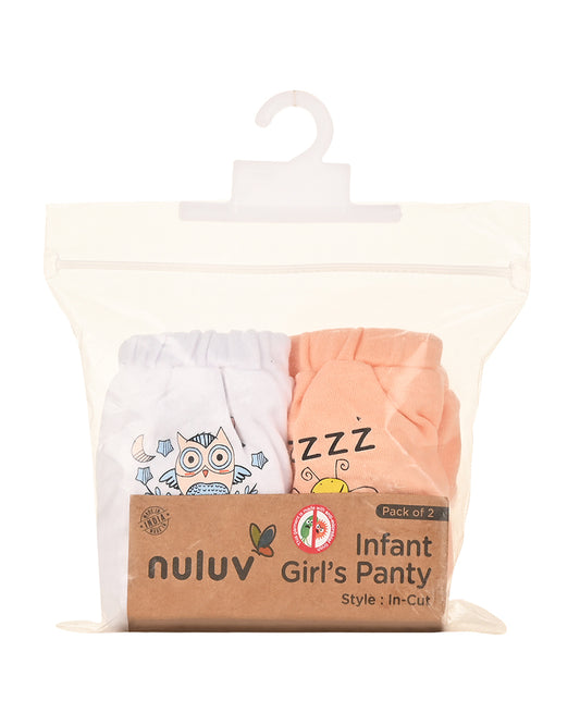 nuluv Peach & White Bloomers-Cotton-Solid-Pack of 2-For Infants