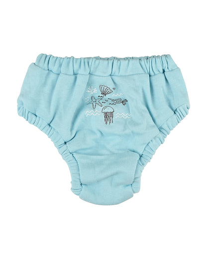 nuluv Light Blue & White Bloomers-Cotton-Solid-Pack of 2-For Infants