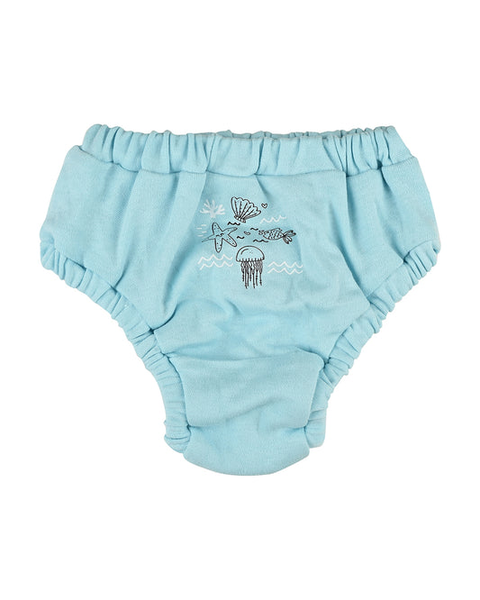 nuluv Light Blue & White Bloomers-Cotton-Solid-Pack of 2-For Infants
