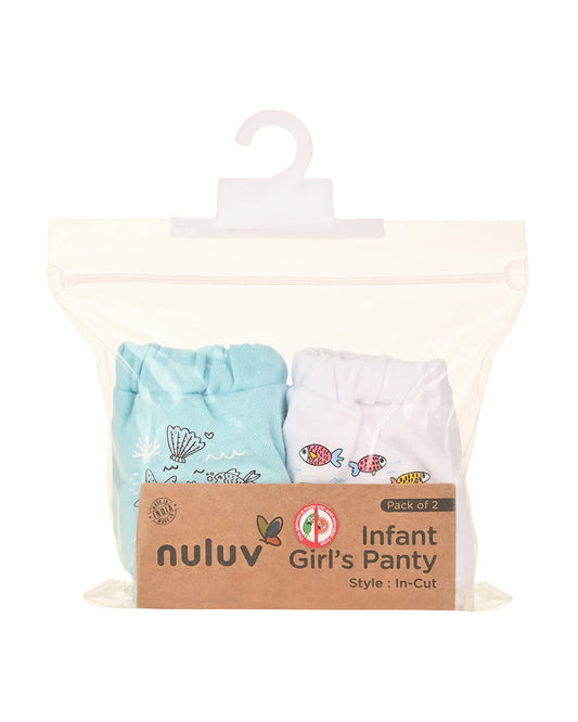 nuluv Light Blue & White Bloomers-Cotton-Solid-Pack of 2-For Infants