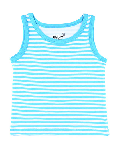 nuluv Turquoise Vests-Cotton-Striped-Pack of 2-For Infants