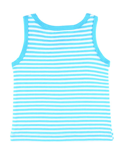nuluv Turquoise Vests-Cotton-Striped-Pack of 2-For Infants