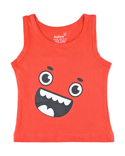 nuluv Red Vests-Cotton-Striped-Pack of 2-For Infants