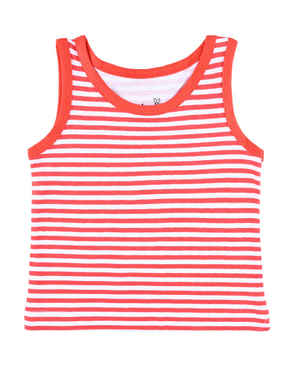 nuluv Red Vests-Cotton-Striped-Pack of 2-For Infants