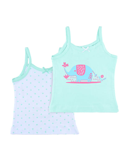 nuluv Light Blue Vest-Cotton-Polka Dots-Pack of 2-For Infants