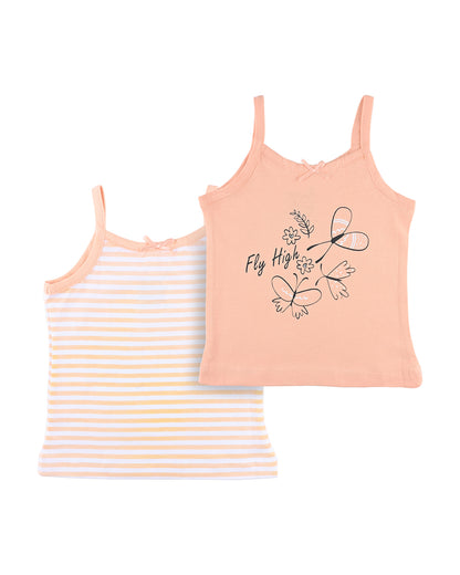 nuluv Pink Vests-Cotton-Striped-Pack of 2-For Infants