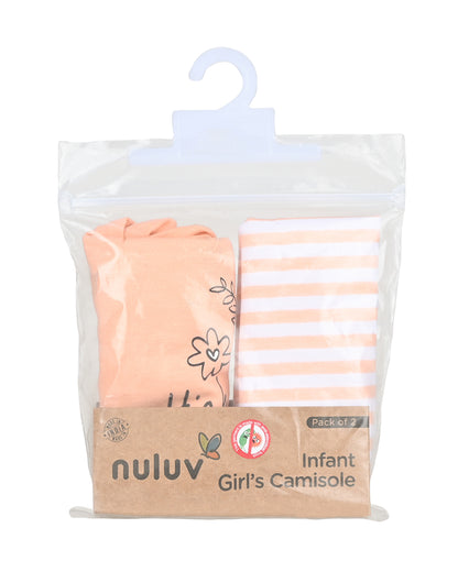 nuluv Pink Vests-Cotton-Striped-Pack of 2-For Infants
