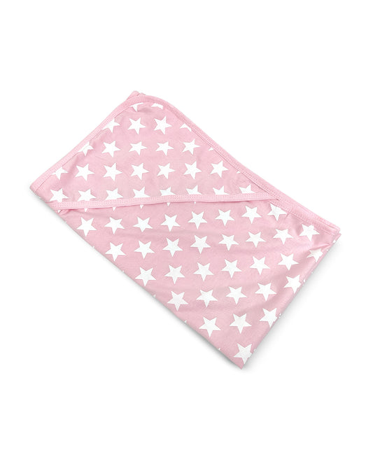 nuluv Star Hooded Baby Bath Towel-100% Cotton Single Jersey-Pink