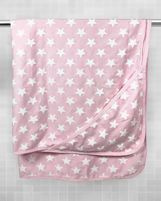 nuluv Star Hooded Baby Bath Towel-100% Cotton Single Jersey-Pink