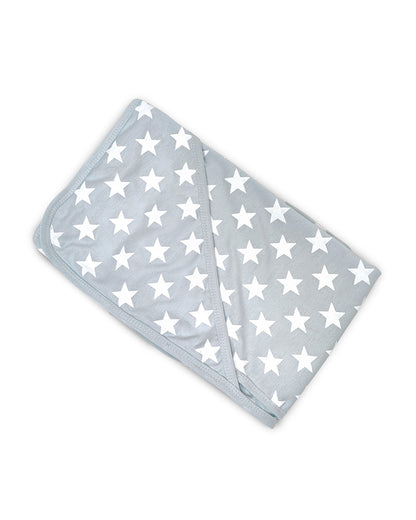 nuluv Star Hooded Baby Bath Towel-100% Cotton Single Jersey-Blue