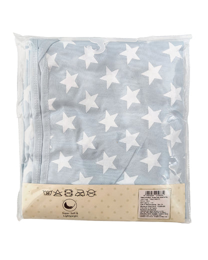 nuluv Star Hooded Baby Bath Towel-100% Cotton Single Jersey-Blue