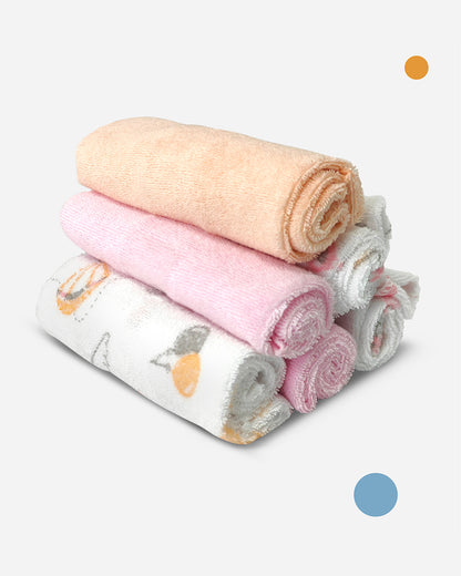 nuluv Printed Baby Napkins-100% Cotton Terry-Pack of 6-For Infant Girls