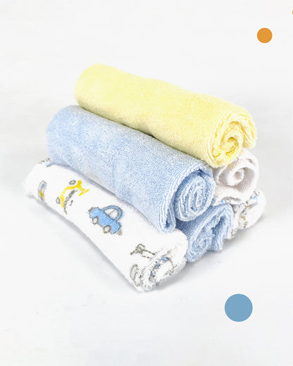 nuluv Printed Baby Napkins-100% Cotton Terry-Pack of 6-For Infant Boys