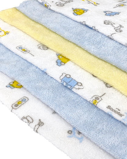 nuluv Printed Baby Napkins-100% Cotton Terry-Pack of 6-For Infant Boys