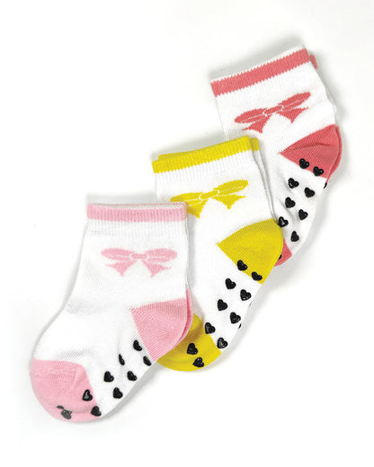 nuluv White & Multicolored Socks-Cotton-Other Prints-Pack of 3-For Infants