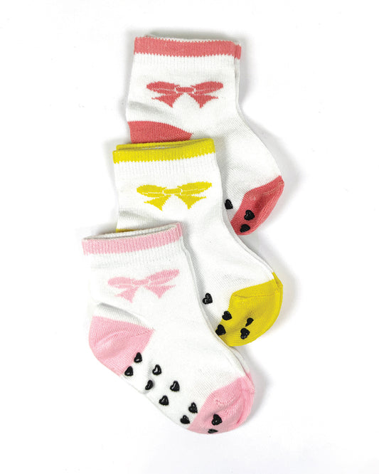 nuluv White & Multicolored Socks-Cotton-Other Prints-Pack of 3-For Infants