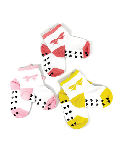 nuluv White & Multicolored Socks-Cotton-Other Prints-Pack of 3-For Infants