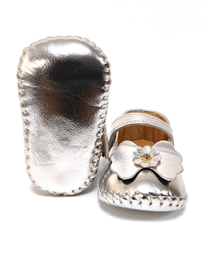 nuluv Silver Velcro Bellies-Party Booties-For Infants