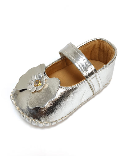 nuluv Silver Velcro Bellies-Party Booties-For Infants