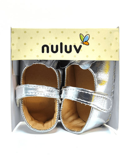 nuluv Silver Velcro Bellies-Party Booties-For Infants