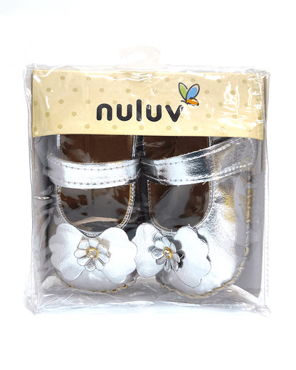 nuluv Silver Velcro Bellies-Party Booties-For Infants