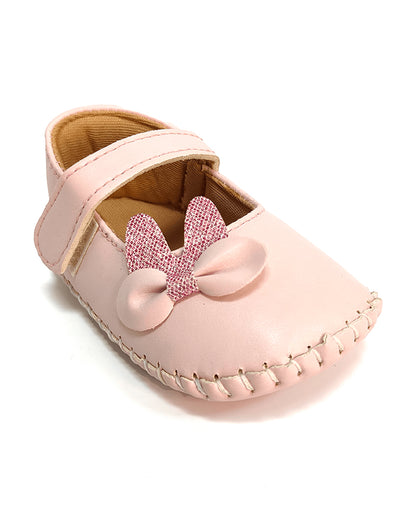 nuluv Pink Velcro Bellies-Party Booties-For Infants