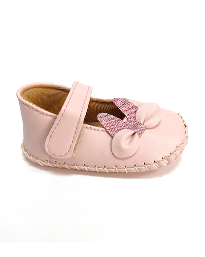 nuluv Pink Velcro Bellies-Party Booties-For Infants