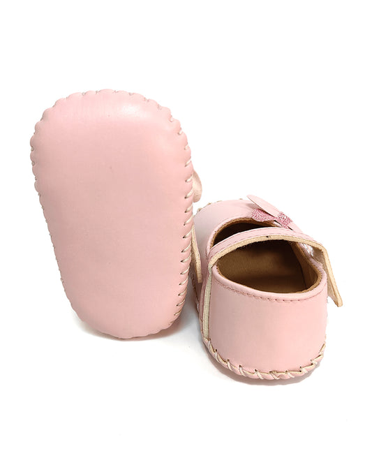 nuluv Pink Velcro Bellies-Party Booties-For Infants