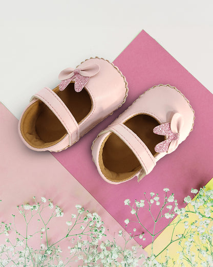 nuluv Pink Velcro Bellies-Party Booties-For Infants