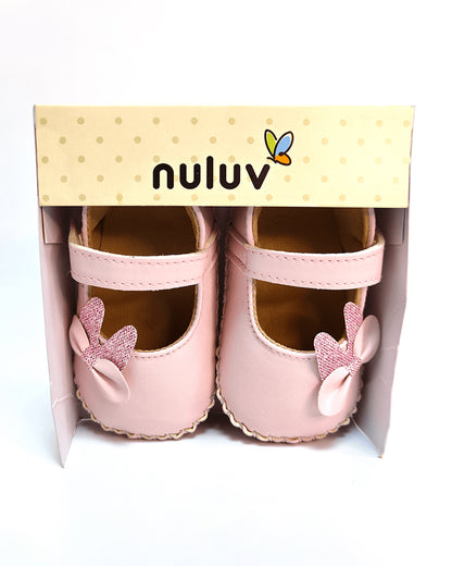 nuluv Pink Velcro Bellies-Party Booties-For Infants