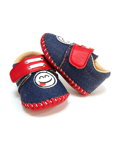 nuluv Blue Velcro Shoes-Party Booties-For Infants