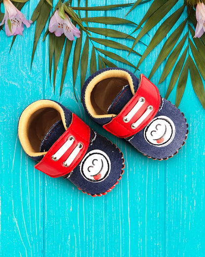 nuluv Blue Velcro Shoes-Party Booties-For Infants